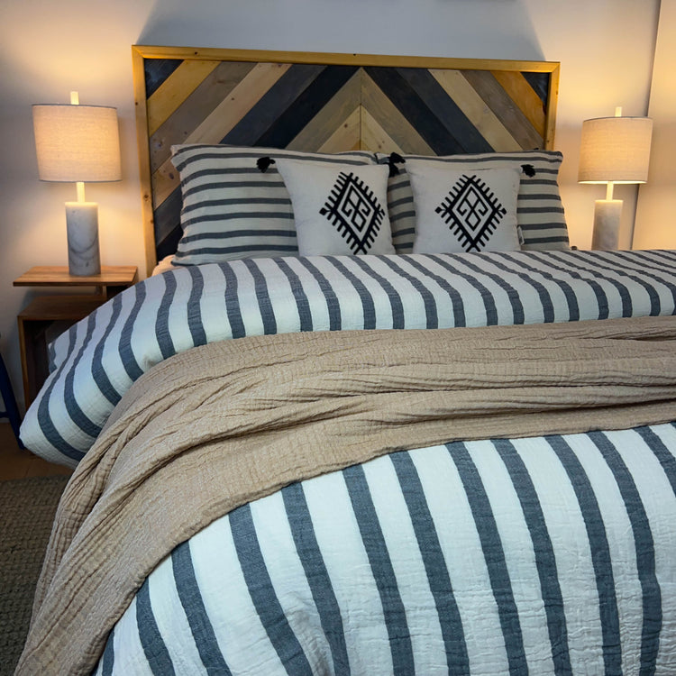 Zeep Naturals | Thick Striped Muslin Duvet/Comforter Sets | Zeep Naturals brings you handcrafted soaps, organic cotton towels, and artisan kitchen essentials — all inspired by nature. Discover simple, sustainable living with products designed to soothe your senses and your home.