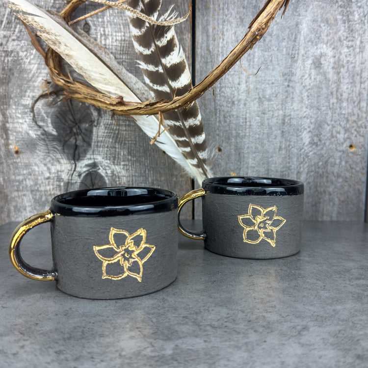 Zeep Naturals | Stoneware Handmade Americano Cup | Daffodil Black | Zeep Naturals brings you handcrafted soaps, organic cotton towels, and artisan kitchen essentials — all inspired by nature. Discover simple, sustainable living with products designed to soothe your senses and your home.