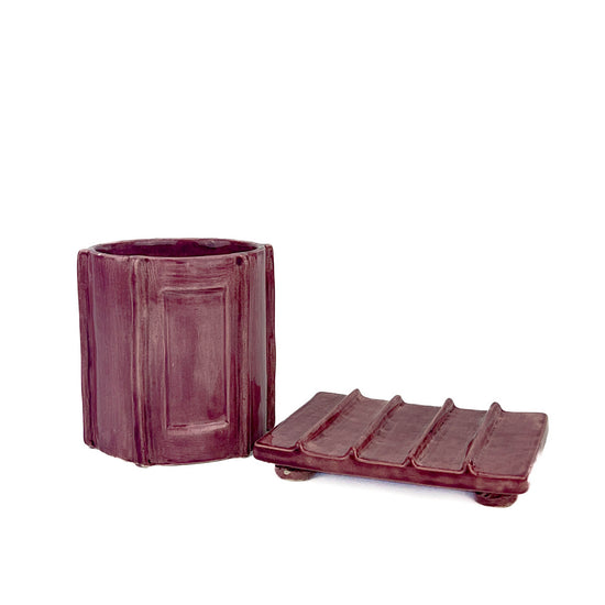 Zeep Naturals | Asitane Soap Coasters and Toothbrush Holders Glossy Dusty Rose | Zeep Naturals brings you handcrafted soaps, organic cotton towels, and artisan kitchen essentials — all inspired by nature. Discover simple, sustainable living with products designed to soothe your senses and your home.