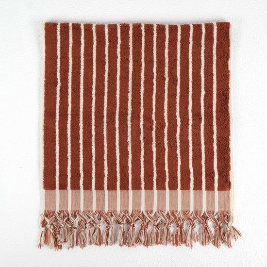 Zeep Naturals | Aegean Collection Striped Hand Towel | Zeep Naturals brings you handcrafted soaps, organic cotton towels, and artisan kitchen essentials — all inspired by nature. Discover simple, sustainable living with products designed to soothe your senses and your home.