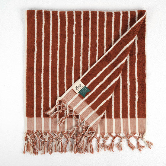 Zeep Naturals | Aegean Collection Striped Hand Towel | Zeep Naturals brings you handcrafted soaps, organic cotton towels, and artisan kitchen essentials — all inspired by nature. Discover simple, sustainable living with products designed to soothe your senses and your home.