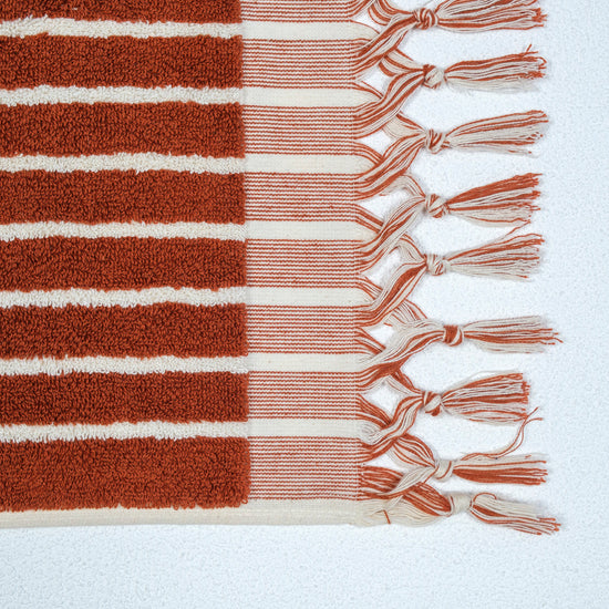 Zeep Naturals | Aegean Collection Striped Hand Towel | Zeep Naturals brings you handcrafted soaps, organic cotton towels, and artisan kitchen essentials — all inspired by nature. Discover simple, sustainable living with products designed to soothe your senses and your home.