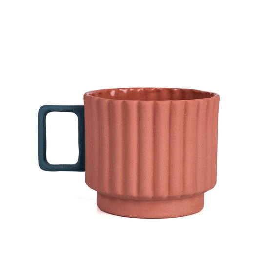Zeep Naturals | Lydia Collection Modern Ribbed Coffee/Tea Cup Blush & Teal | Zeep Naturals brings you handcrafted soaps, organic cotton towels, and artisan kitchen essentials — all inspired by nature. Discover simple, sustainable living with products designed to soothe your senses and your home.