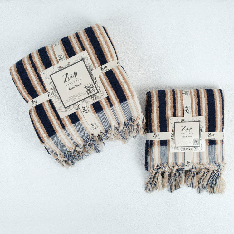 Zeep Naturals | Aegean Collection Striped Bath Towel | Zeep Naturals brings you handcrafted soaps, organic cotton towels, and artisan kitchen essentials — all inspired by nature. Discover simple, sustainable living with products designed to soothe your senses and your home.