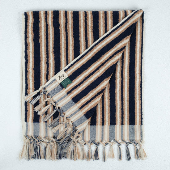 Zeep Naturals | Aegean Collection Striped Hand Towel | Zeep Naturals brings you handcrafted soaps, organic cotton towels, and artisan kitchen essentials — all inspired by nature. Discover simple, sustainable living with products designed to soothe your senses and your home.
