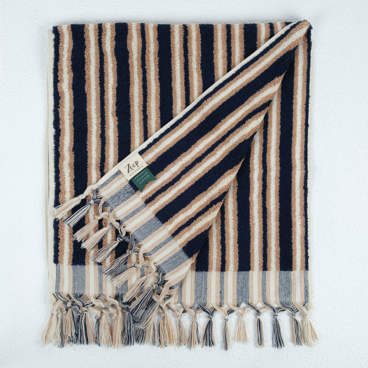 Zeep Naturals | Aegean Collection Striped Hand Towel | Zeep Naturals brings you handcrafted soaps, organic cotton towels, and artisan kitchen essentials — all inspired by nature. Discover simple, sustainable living with products designed to soothe your senses and your home.