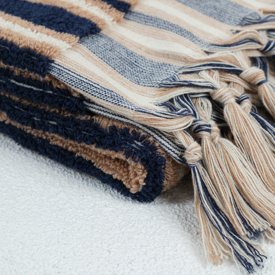 Zeep Naturals | Aegean Collection Striped Hand Towel | Zeep Naturals brings you handcrafted soaps, organic cotton towels, and artisan kitchen essentials — all inspired by nature. Discover simple, sustainable living with products designed to soothe your senses and your home.