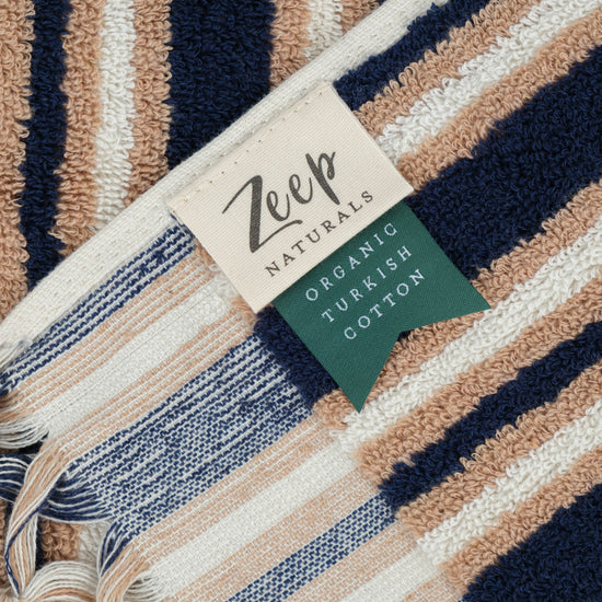 Zeep Naturals | Aegean Collection Striped Hand Towel | Zeep Naturals brings you handcrafted soaps, organic cotton towels, and artisan kitchen essentials — all inspired by nature. Discover simple, sustainable living with products designed to soothe your senses and your home.