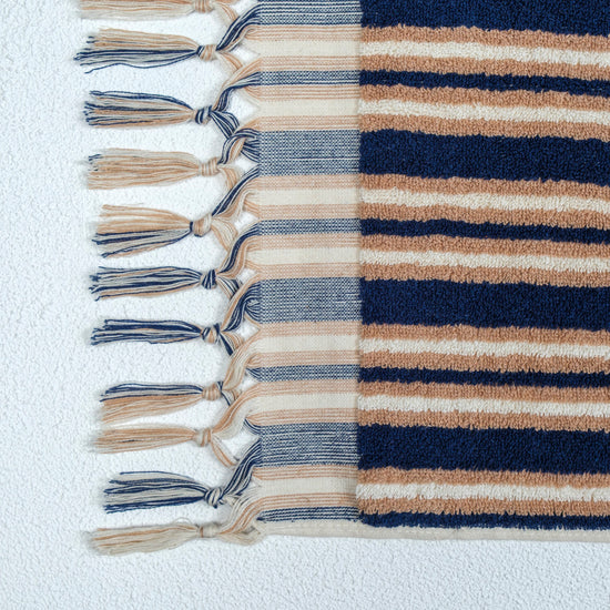 Zeep Naturals | Aegean Collection Striped Hand Towel | Zeep Naturals brings you handcrafted soaps, organic cotton towels, and artisan kitchen essentials — all inspired by nature. Discover simple, sustainable living with products designed to soothe your senses and your home.