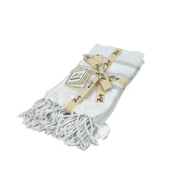 Zeep Naturals | Hand / Dish Towels 3 Stripe White | Zeep Naturals brings you handcrafted soaps, organic cotton towels, and artisan kitchen essentials — all inspired by nature. Discover simple, sustainable living with products designed to soothe your senses and your home.