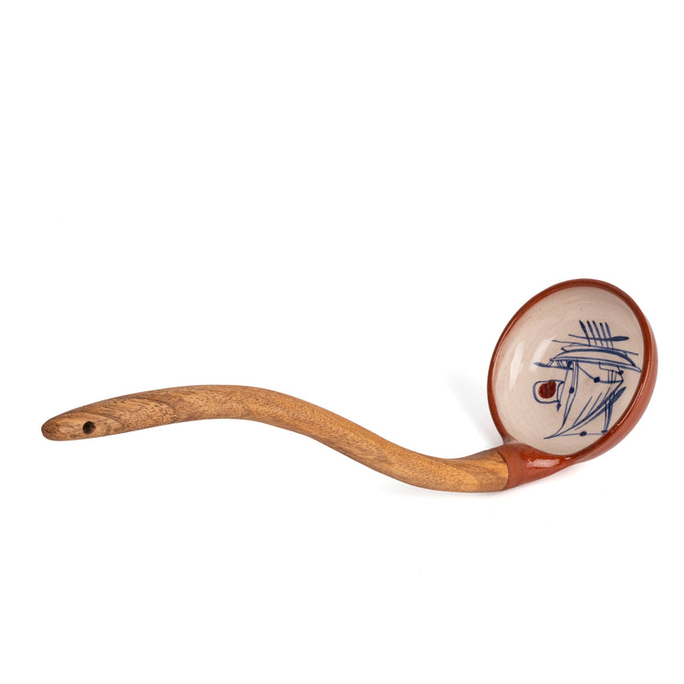 Zeep Naturals | Troy Collection Ceramic Ladle with Wooden Handle | Zeep Naturals brings you handcrafted soaps, organic cotton towels, and artisan kitchen essentials — all inspired by nature. Discover simple, sustainable living with products designed to soothe your senses and your home.