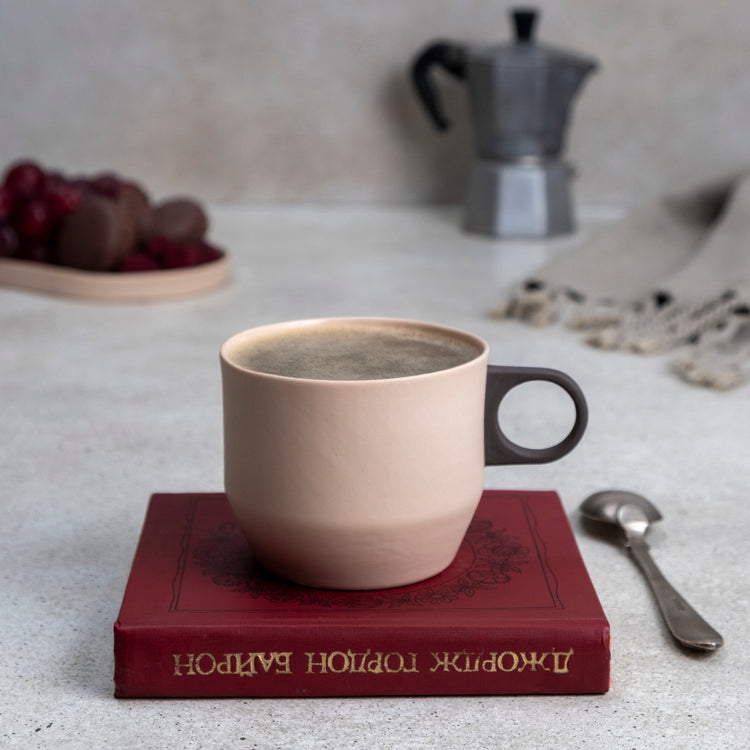 Zeep Naturals | Lydia Collection Modern Conic Coffee/Tea Cup Crema Smoke | Zeep Naturals brings you handcrafted soaps, organic cotton towels, and artisan kitchen essentials — all inspired by nature. Discover simple, sustainable living with products designed to soothe your senses and your home.