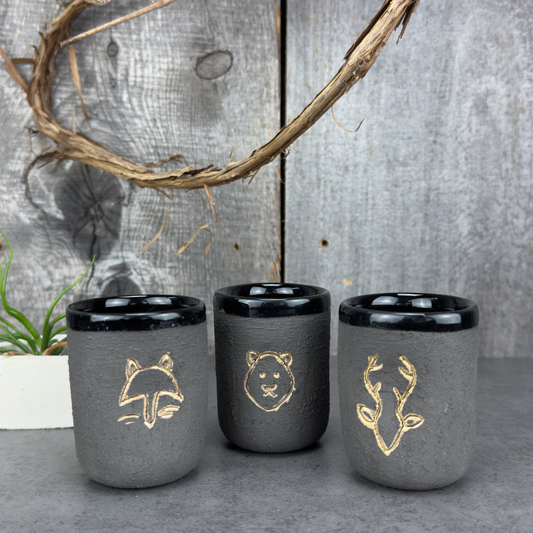 Zeep Naturals | Stoneware Handmade Espresso Cup No Handle | Bear | Zeep Naturals brings you handcrafted soaps, organic cotton towels, and artisan kitchen essentials — all inspired by nature. Discover simple, sustainable living with products designed to soothe your senses and your home.
