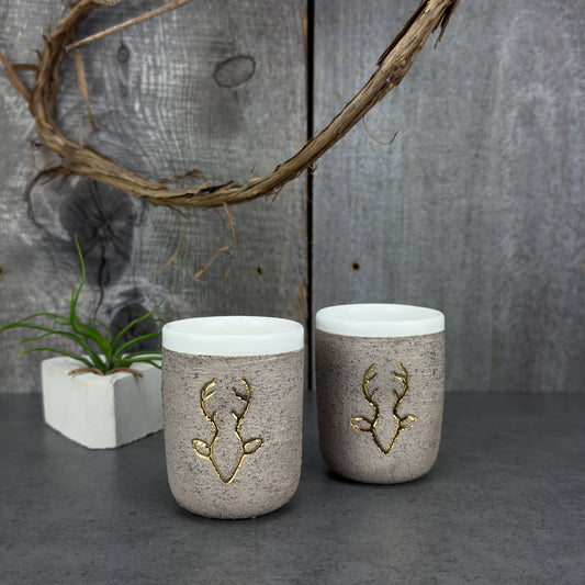 Zeep Naturals | Stoneware Handmade Espresso Cup No Handle | Deer Natural | Zeep Naturals brings you handcrafted soaps, organic cotton towels, and artisan kitchen essentials — all inspired by nature. Discover simple, sustainable living with products designed to soothe your senses and your home.