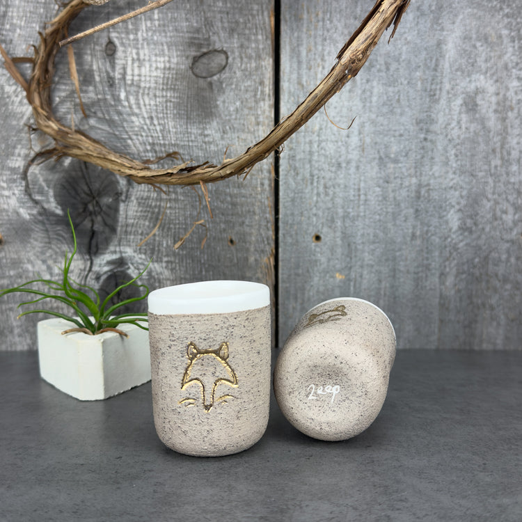 Zeep Naturals | Stoneware Handmade Espresso Cup No Handle | Fox | Zeep Naturals brings you handcrafted soaps, organic cotton towels, and artisan kitchen essentials — all inspired by nature. Discover simple, sustainable living with products designed to soothe your senses and your home.