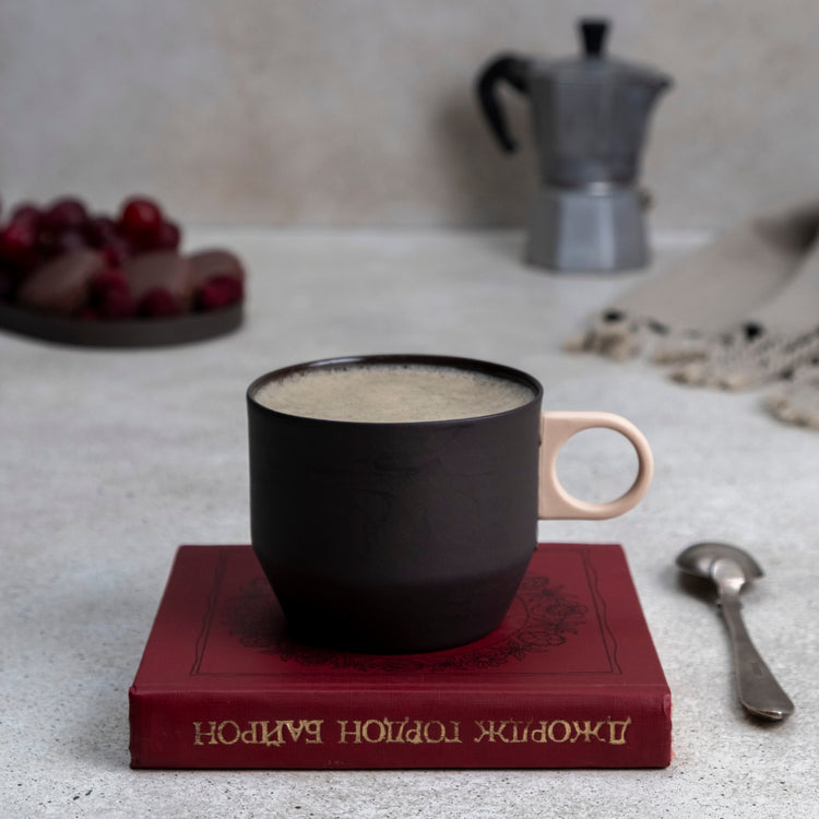 Zeep Naturals | Lydia Collection Modern Conic Coffee/Tea Cup Smoke Crema | Zeep Naturals brings you handcrafted soaps, organic cotton towels, and artisan kitchen essentials — all inspired by nature. Discover simple, sustainable living with products designed to soothe your senses and your home.