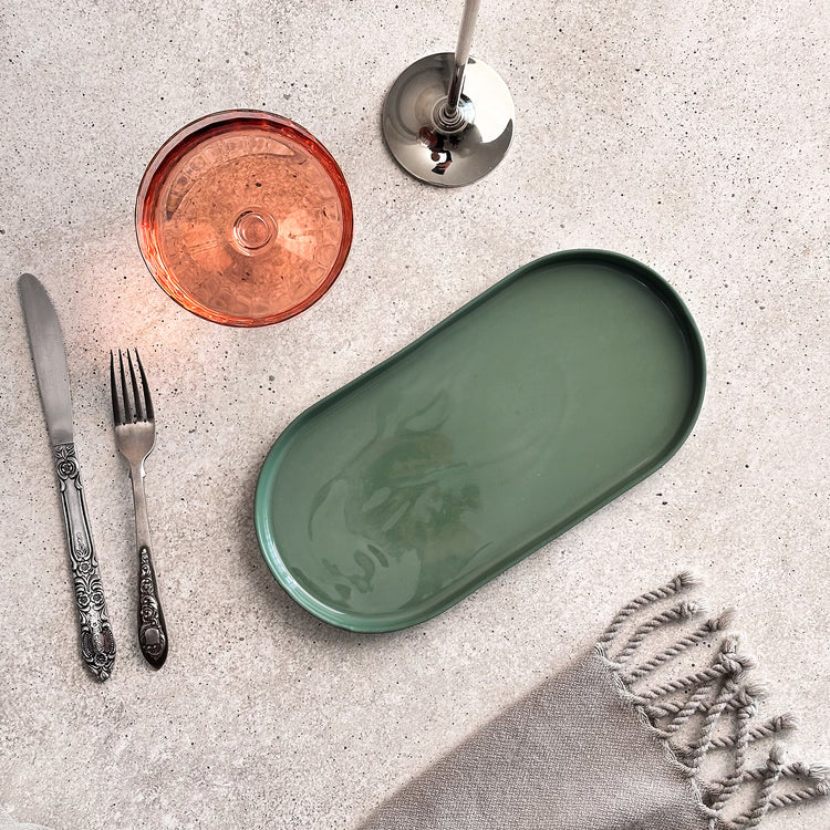 Zeep Naturals | Lydia Collection Oval Serving Plate | Zeep Naturals brings you handcrafted soaps, organic cotton towels, and artisan kitchen essentials — all inspired by nature. Discover simple, sustainable living with products designed to soothe your senses and your home.