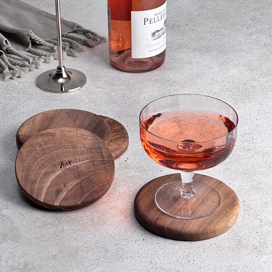 Zeep Naturals | Carya Collection Walnut Coaster Set (4 Pieces) | Zeep Naturals brings you handcrafted soaps, organic cotton towels, and artisan kitchen essentials — all inspired by nature. Discover simple, sustainable living with products designed to soothe your senses and your home.