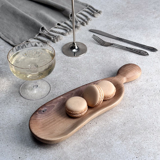 Zeep Naturals | Carya Collection Walnut Curved Serving & Presentation Board | Zeep Naturals brings you handcrafted soaps, organic cotton towels, and artisan kitchen essentials — all inspired by nature. Discover simple, sustainable living with products designed to soothe your senses and your home.