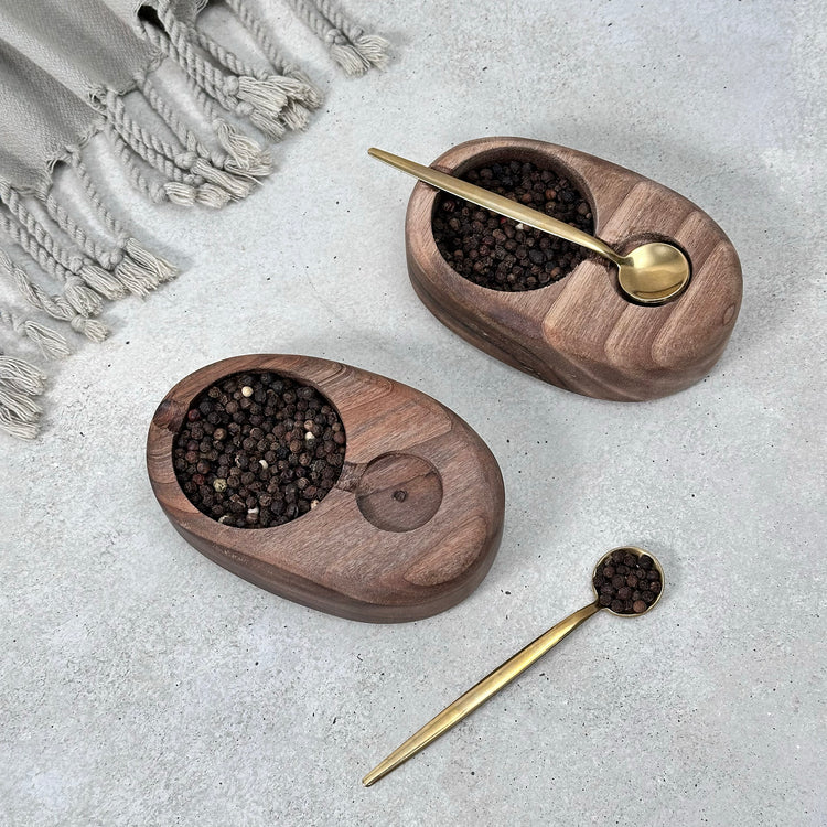 Zeep Naturals | Carya Collection Walnut Spice, Sugar & Salt Jar Set (4 Pieces) | Zeep Naturals brings you handcrafted soaps, organic cotton towels, and artisan kitchen essentials — all inspired by nature. Discover simple, sustainable living with products designed to soothe your senses and your home.