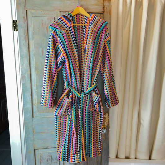 Zeep Naturals | Bubbles Bathrobes Multicolor with fringes Adults: L-XL | Zeep Naturals brings you handcrafted soaps, organic cotton towels, and artisan kitchen essentials — all inspired by nature. Discover simple, sustainable living with products designed to soothe your senses and your home.