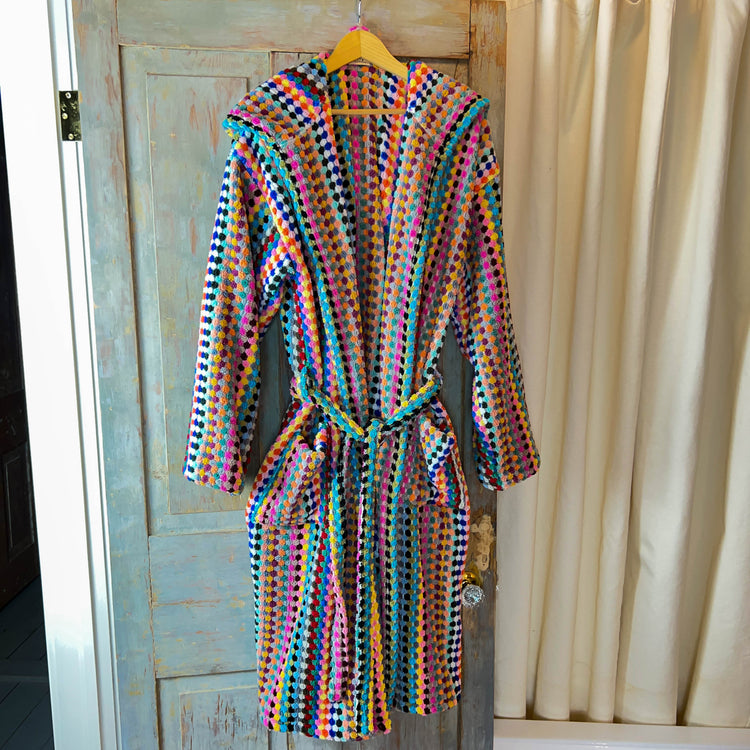 Zeep Naturals | Bubbles Bathrobes Multicolor with fringes Adults: L-XL | Zeep Naturals brings you handcrafted soaps, organic cotton towels, and artisan kitchen essentials — all inspired by nature. Discover simple, sustainable living with products designed to soothe your senses and your home.