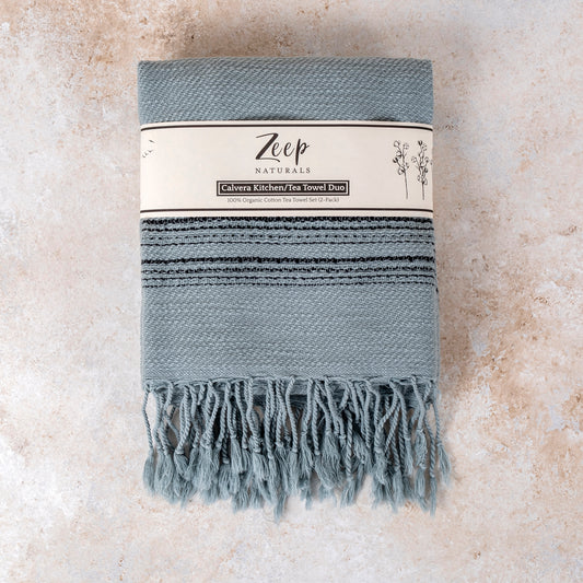 Calvera Kitchen Towels - Aegean Mist