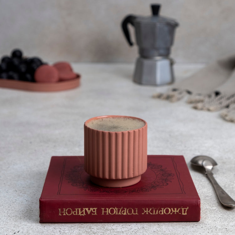 Zeep Naturals | Lydia Collection Modern Ribbed Espresso Cup | Zeep Naturals brings you handcrafted soaps, organic cotton towels, and artisan kitchen essentials — all inspired by nature. Discover simple, sustainable living with products designed to soothe your senses and your home.