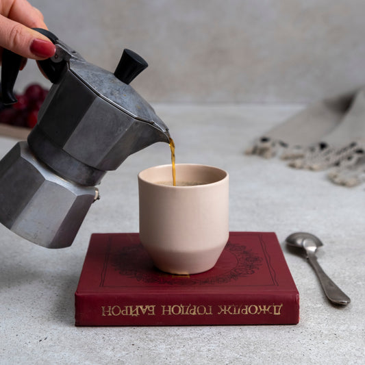 Zeep Naturals | Lydia Collection Modern Conic Espresso Cup Crema | Zeep Naturals brings you handcrafted soaps, organic cotton towels, and artisan kitchen essentials — all inspired by nature. Discover simple, sustainable living with products designed to soothe your senses and your home.