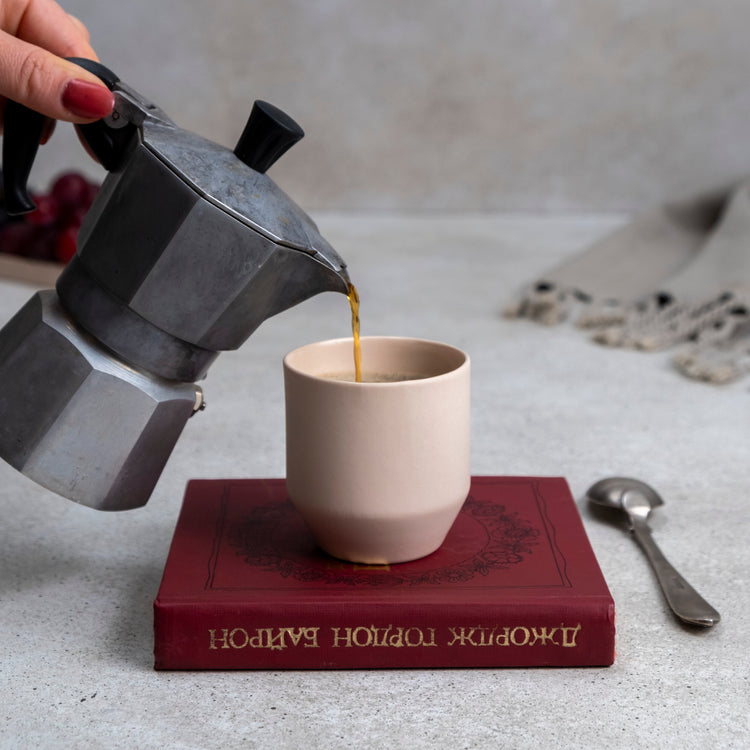 Zeep Naturals | Lydia Collection Modern Conic Espresso Cup Crema | Zeep Naturals brings you handcrafted soaps, organic cotton towels, and artisan kitchen essentials — all inspired by nature. Discover simple, sustainable living with products designed to soothe your senses and your home.