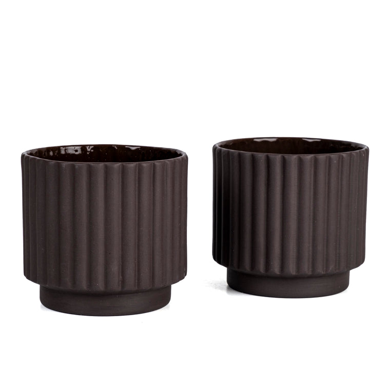 Zeep Naturals | Lydia Collection Modern Ribbed Espresso Cup | Zeep Naturals brings you handcrafted soaps, organic cotton towels, and artisan kitchen essentials — all inspired by nature. Discover simple, sustainable living with products designed to soothe your senses and your home.