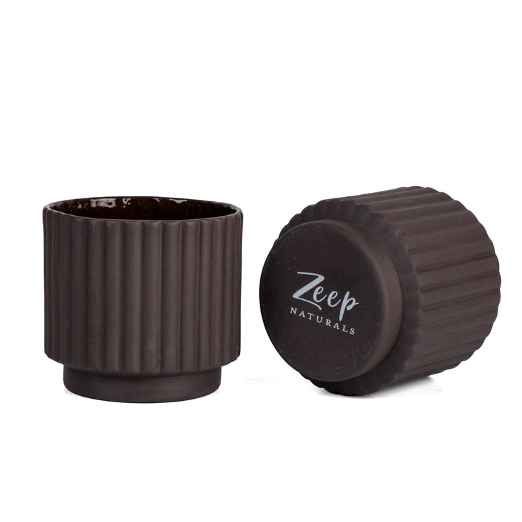 Zeep Naturals | Lydia Collection Modern Ribbed Espresso Cup | Zeep Naturals brings you handcrafted soaps, organic cotton towels, and artisan kitchen essentials — all inspired by nature. Discover simple, sustainable living with products designed to soothe your senses and your home.