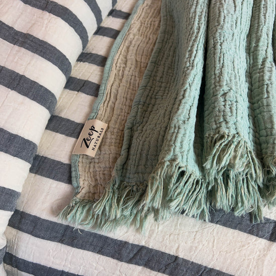 Zeep Naturals | Muslin Bedspreads/Blankets Mint | Zeep Naturals brings you handcrafted soaps, organic cotton towels, and artisan kitchen essentials — all inspired by nature. Discover simple, sustainable living with products designed to soothe your senses and your home.