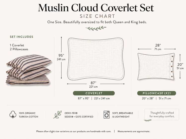 Zeep Naturals | Muslin Cloud Signature Coverlet Sets | Zeep Naturals brings you handcrafted soaps, organic cotton towels, and artisan kitchen essentials — all inspired by nature. Discover simple, sustainable living with products designed to soothe your senses and your home.