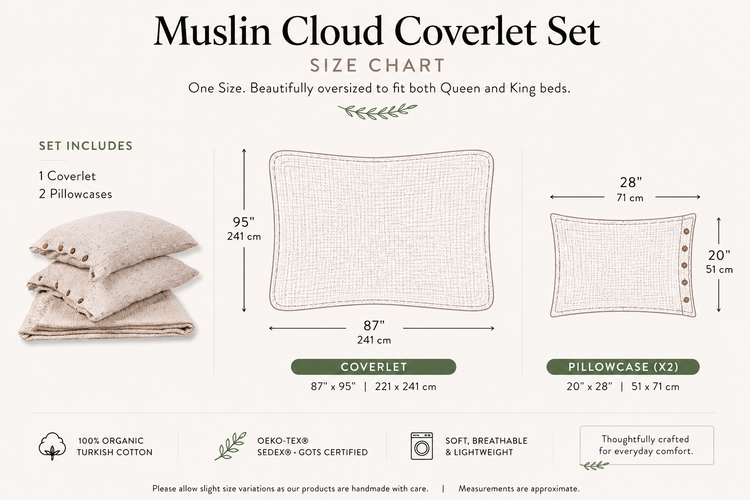Zeep Naturals | Muslin Cloud Signature Coverlet Sets | Zeep Naturals brings you handcrafted soaps, organic cotton towels, and artisan kitchen essentials — all inspired by nature. Discover simple, sustainable living with products designed to soothe your senses and your home.