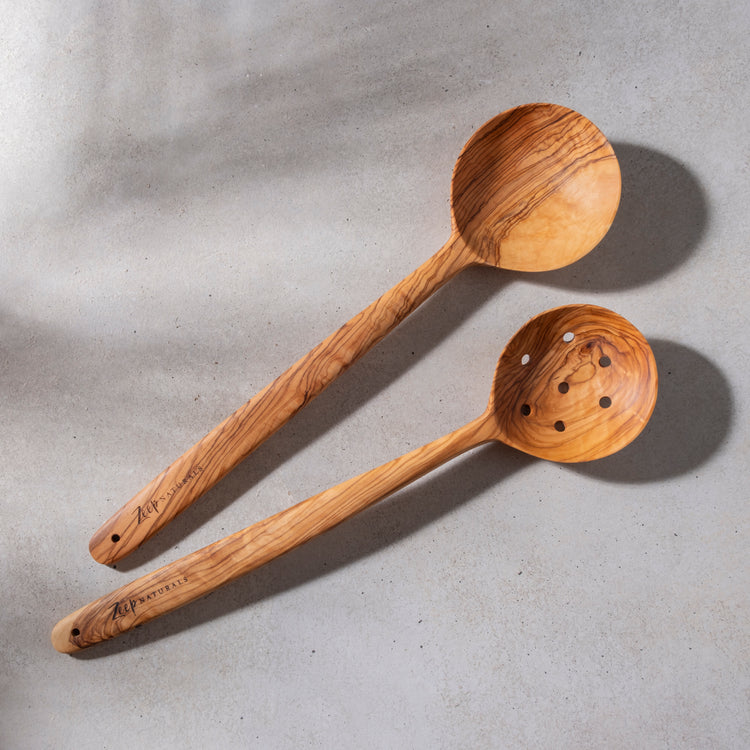 Zeep Naturals | Olive Wood Slotted Round Spoon | Zeep Naturals brings you handcrafted soaps, organic cotton towels, and artisan kitchen essentials — all inspired by nature. Discover simple, sustainable living with products designed to soothe your senses and your home.