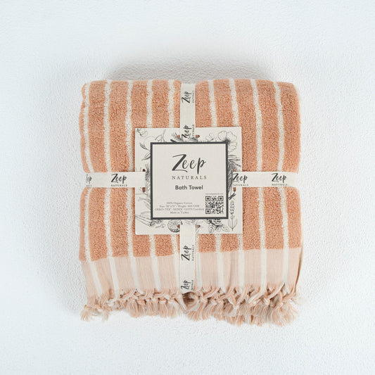 Zeep Naturals | Aegean Collection Stripe Towels Almond Cream Stripe Bath | Zeep Naturals brings you handcrafted soaps, organic cotton towels, and artisan kitchen essentials — all inspired by nature. Discover simple, sustainable living with products designed to soothe your senses and your home.