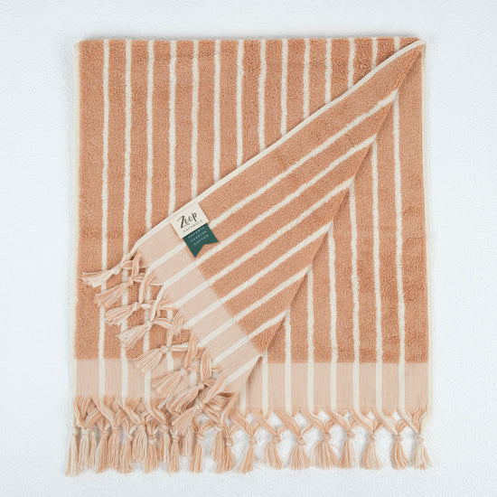 Zeep Naturals | Aegean Collection Striped Hand Towel | Zeep Naturals brings you handcrafted soaps, organic cotton towels, and artisan kitchen essentials — all inspired by nature. Discover simple, sustainable living with products designed to soothe your senses and your home.
