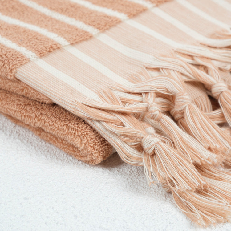 Zeep Naturals | Aegean Collection Striped Hand Towel | Zeep Naturals brings you handcrafted soaps, organic cotton towels, and artisan kitchen essentials — all inspired by nature. Discover simple, sustainable living with products designed to soothe your senses and your home.