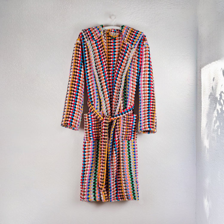 Zeep Naturals | Bubble Bathrobes Multicolor with fringes Adults: L-XL | Zeep Naturals brings you handcrafted soaps, organic cotton towels, and artisan kitchen essentials — all inspired by nature. Discover simple, sustainable living with products designed to soothe your senses and your home.