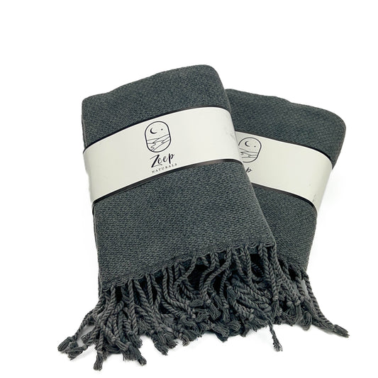 Zeep Naturals | Reflection Towels Anthracite | Zeep Naturals brings you handcrafted soaps, organic cotton towels, and artisan kitchen essentials — all inspired by nature. Discover simple, sustainable living with products designed to soothe your senses and your home.