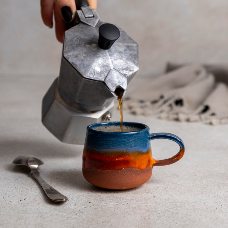 Zeep Naturals | Assos Collection Ceramic Espresso Cup Sunset | Zeep Naturals brings you handcrafted soaps, organic cotton towels, and artisan kitchen essentials — all inspired by nature. Discover simple, sustainable living with products designed to soothe your senses and your home.