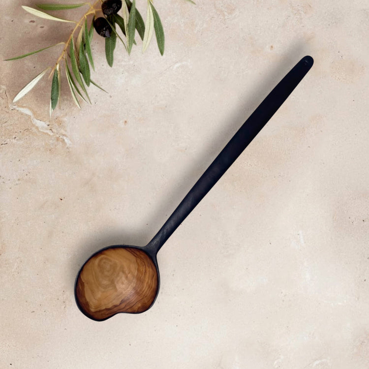 Olive Wood Wabi-Sabi Deformed Round Spoon