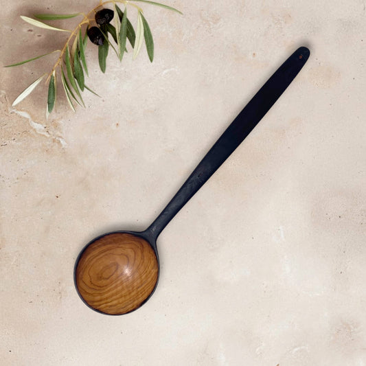 Olive Wood Wabi-Sabi Round Spoon