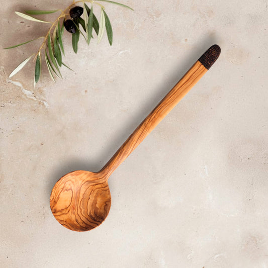Olive Wood Ember Grain Round Spoon