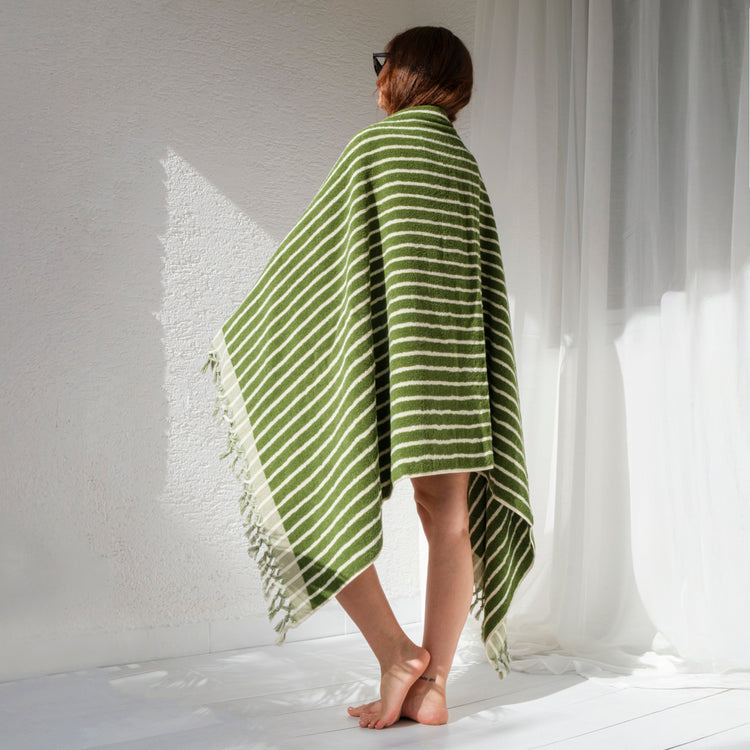 Zeep Naturals | Aegean Collection Striped Bath Towel | Zeep Naturals brings you handcrafted soaps, organic cotton towels, and artisan kitchen essentials — all inspired by nature. Discover simple, sustainable living with products designed to soothe your senses and your home.