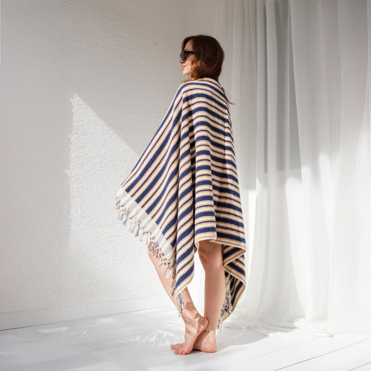 Zeep Naturals | Aegean Collection Striped Bath Towel | Zeep Naturals brings you handcrafted soaps, organic cotton towels, and artisan kitchen essentials — all inspired by nature. Discover simple, sustainable living with products designed to soothe your senses and your home.