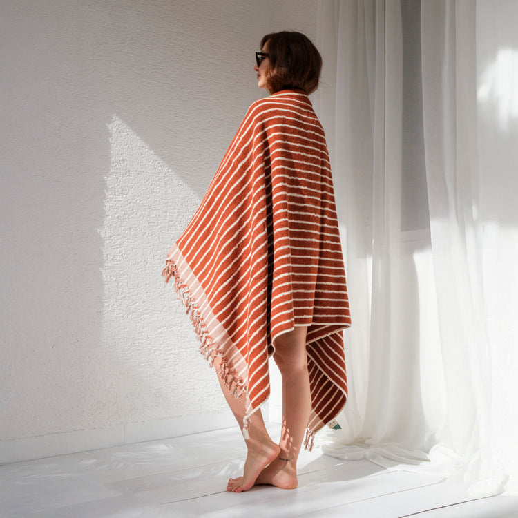 Zeep Naturals | Aegean Collection Striped Bath Towel | Zeep Naturals brings you handcrafted soaps, organic cotton towels, and artisan kitchen essentials — all inspired by nature. Discover simple, sustainable living with products designed to soothe your senses and your home.
