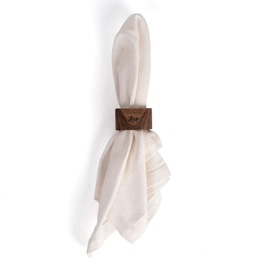 Zeep Naturals | Carya Collection Walnut Napkin Ring Set (4 Pieces) | Zeep Naturals brings you handcrafted soaps, organic cotton towels, and artisan kitchen essentials — all inspired by nature. Discover simple, sustainable living with products designed to soothe your senses and your home.