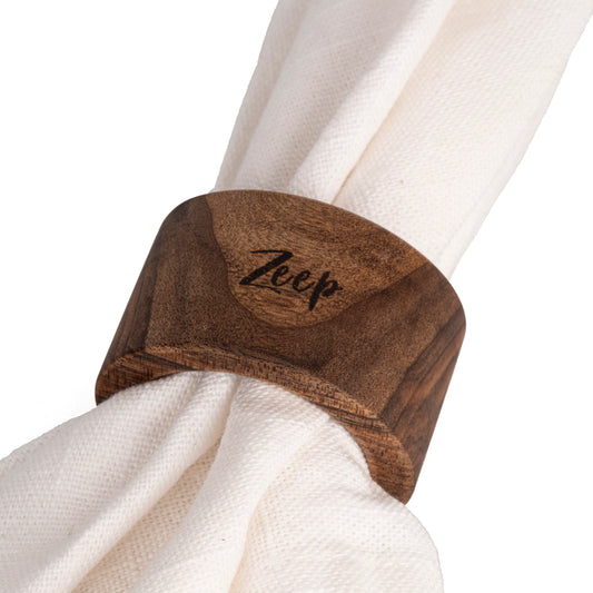 Zeep Naturals | Carya Collection Walnut Napkin Ring Set (4 Pieces) | Zeep Naturals brings you handcrafted soaps, organic cotton towels, and artisan kitchen essentials — all inspired by nature. Discover simple, sustainable living with products designed to soothe your senses and your home.